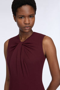 Meryl Dress in Plum Single Wool Crepe