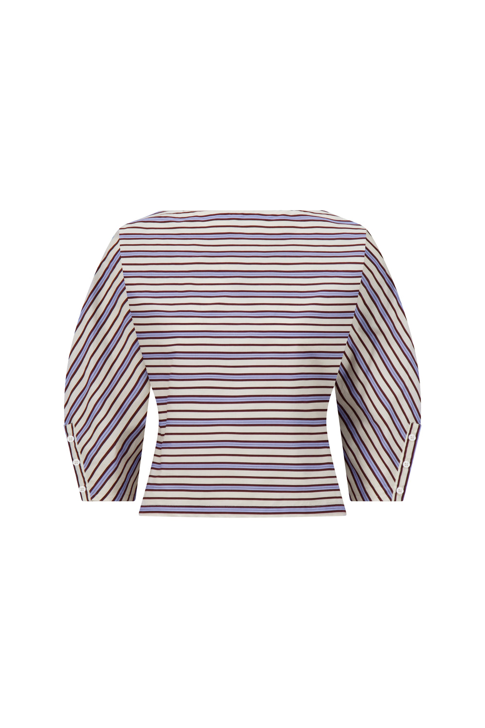 Striped Cotton Dolman Sleeve Top in Cream Multi