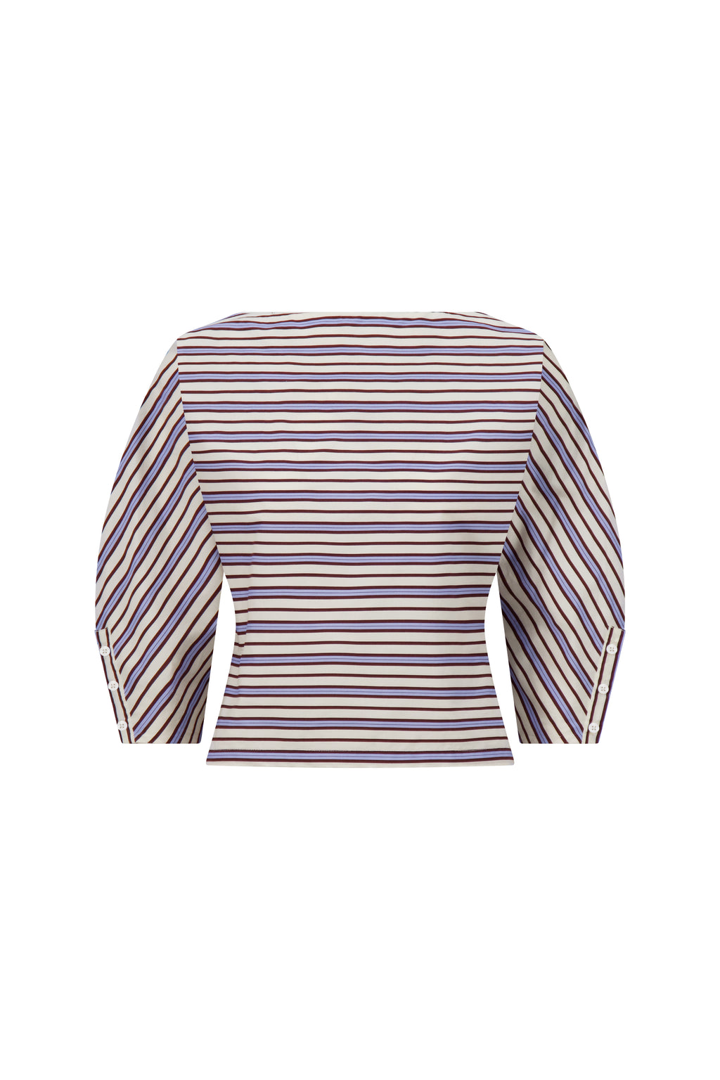 Striped Cotton Dolman Sleeve Top in Cream Multi