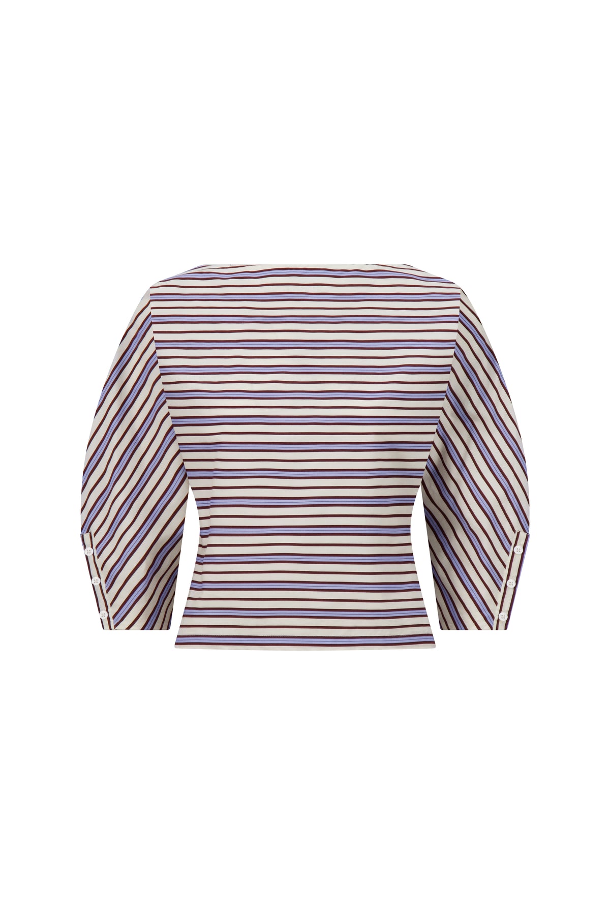 Striped Cotton Dolman Sleeve Top in Cream Multi