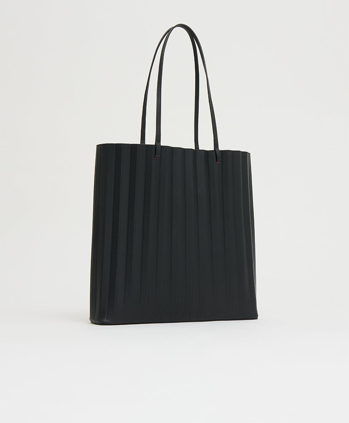 Large Pleated Filo Tote in Black/Flamma