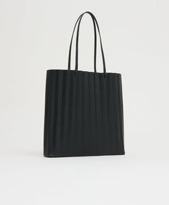 Large Pleated Filo Tote in Black/Flamma
