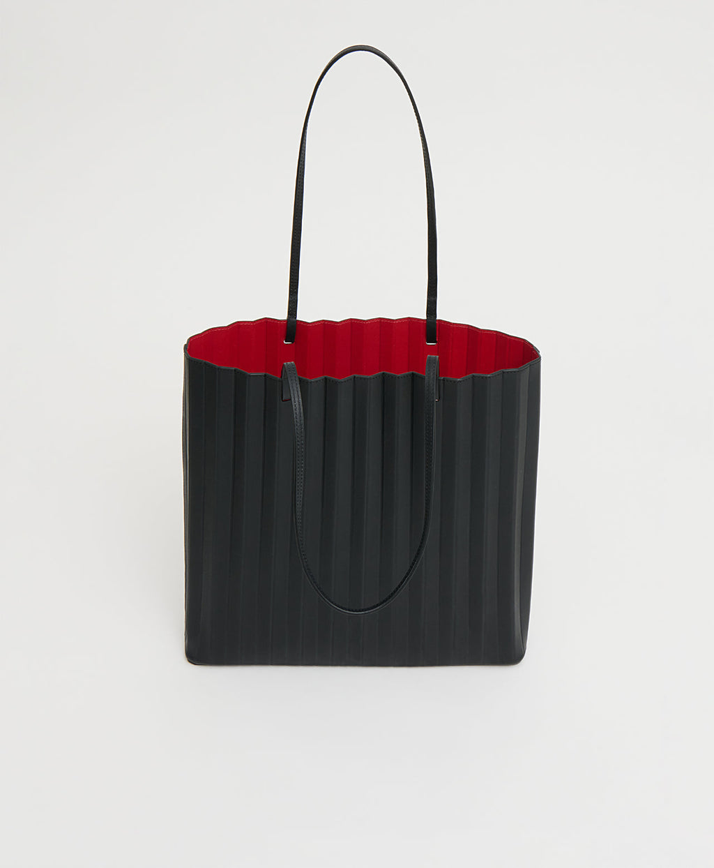 Large Pleated Filo Tote in Black/Flamma