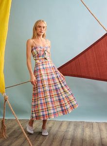 The Pearl Top in Harbor Club Madras paired with the matching Maison Skirt. 