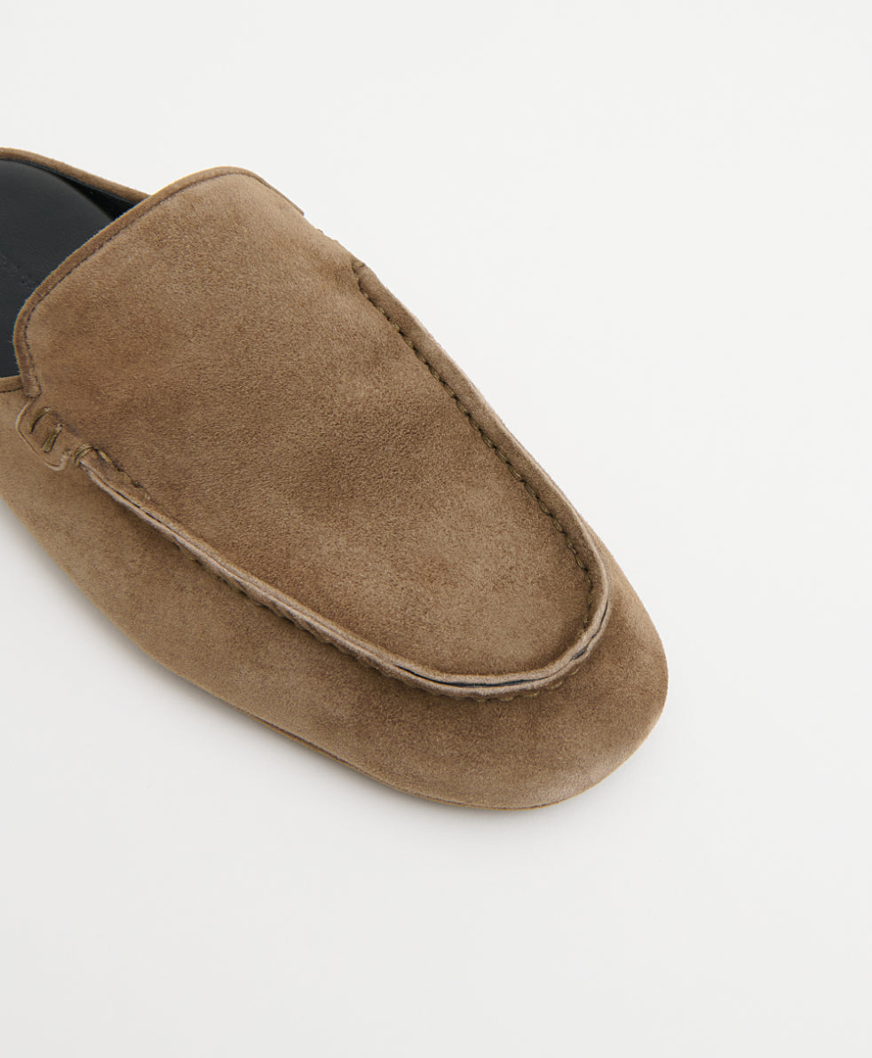 Moccasin Mule in Anise Suede