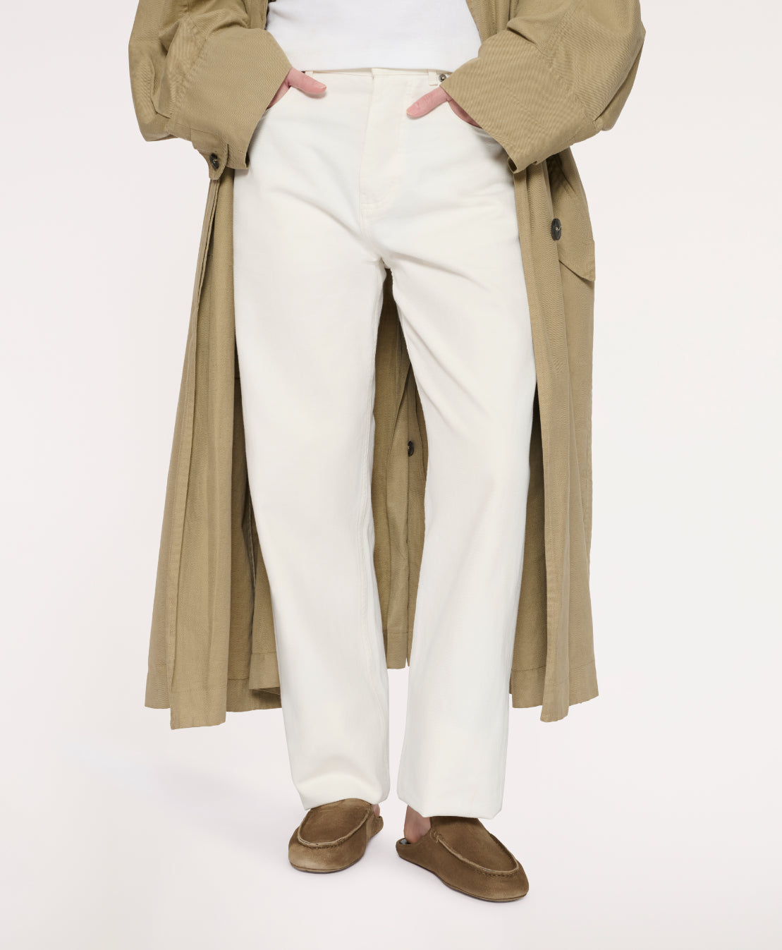 Moccasin Mule in Anise Suede