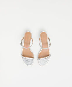 Zeppa Sandal in Crinkled Silver