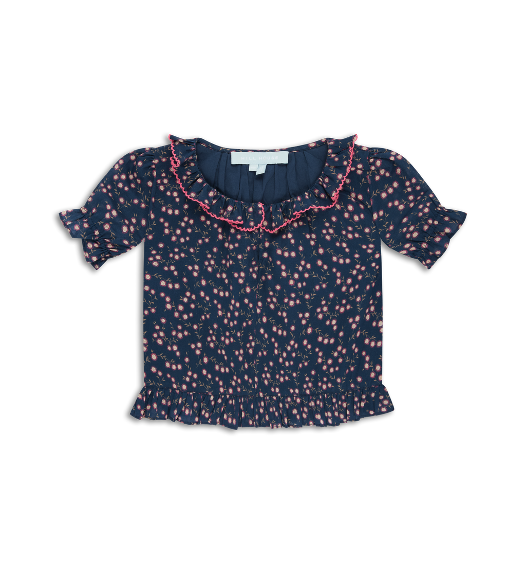 The Tiny Denver Top in Daisy Ditsy Toss Navy
