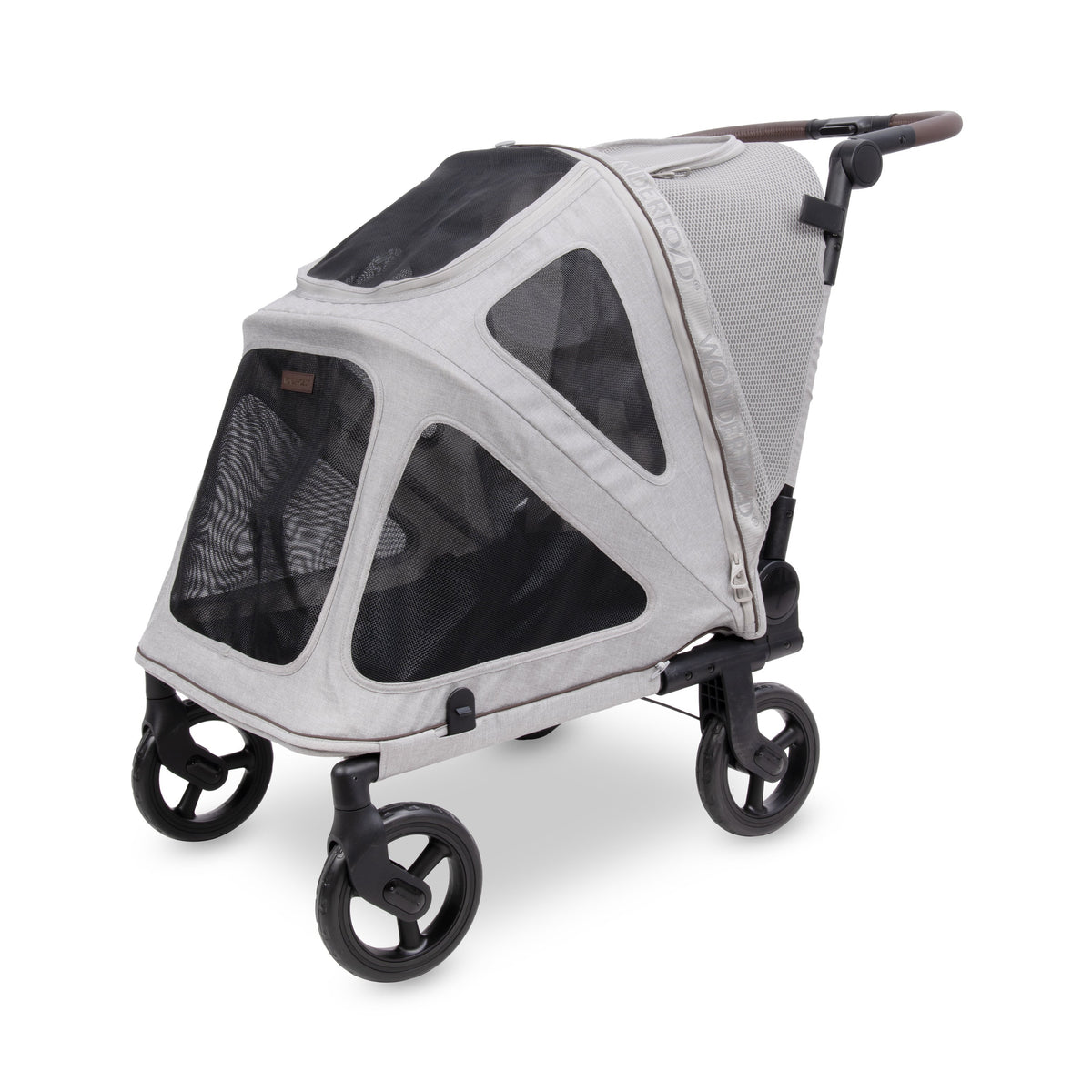 WonderFold PF Flat Fold Pet Stroller Medium Light Gray