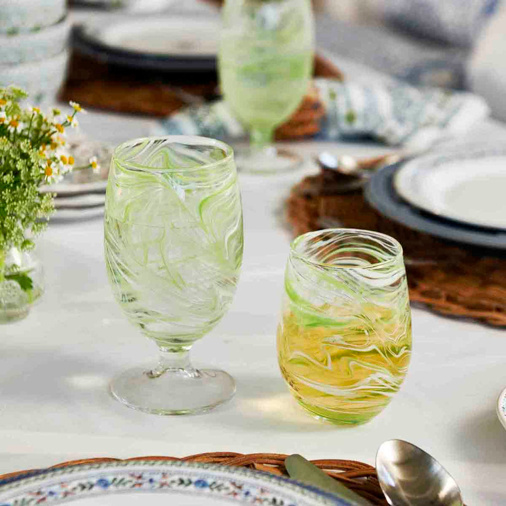 Puro Marbled Goblet in Green