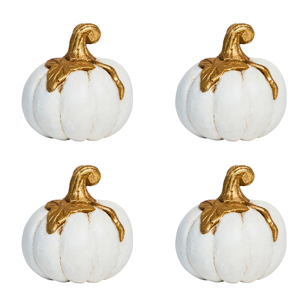 Forest Walk Pumpkin Place Card Holder in Gold, Set of 4