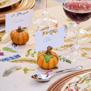 Forest Walk Pumpkin Place Card Holder in Multi, Set of 4