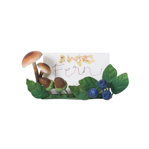 Forest Walk Mushroom & Acorn Place Card Holder in Multi, Set of 4