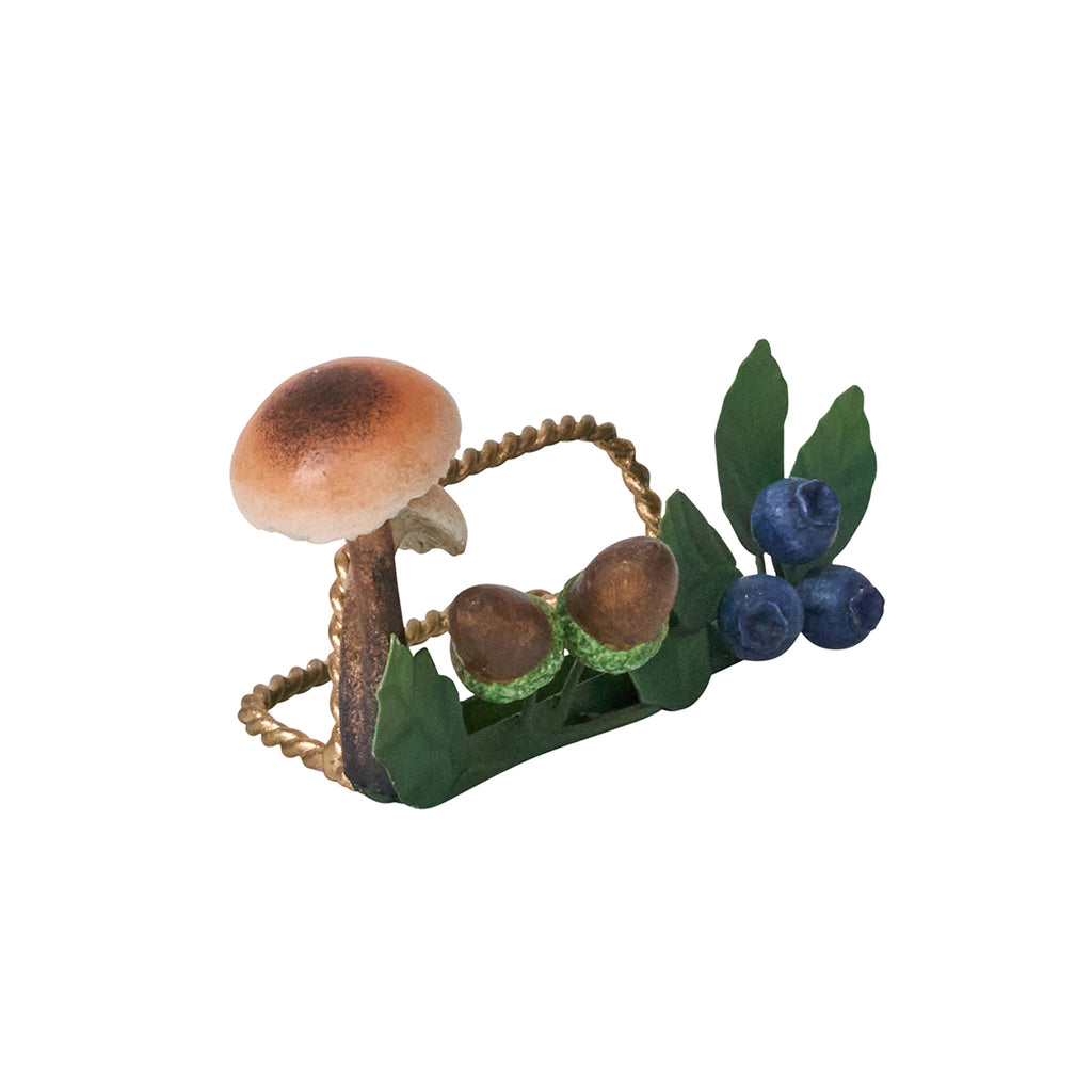 Forest Walk Mushroom & Acorn Place Card Holder in Multi, Set of 4