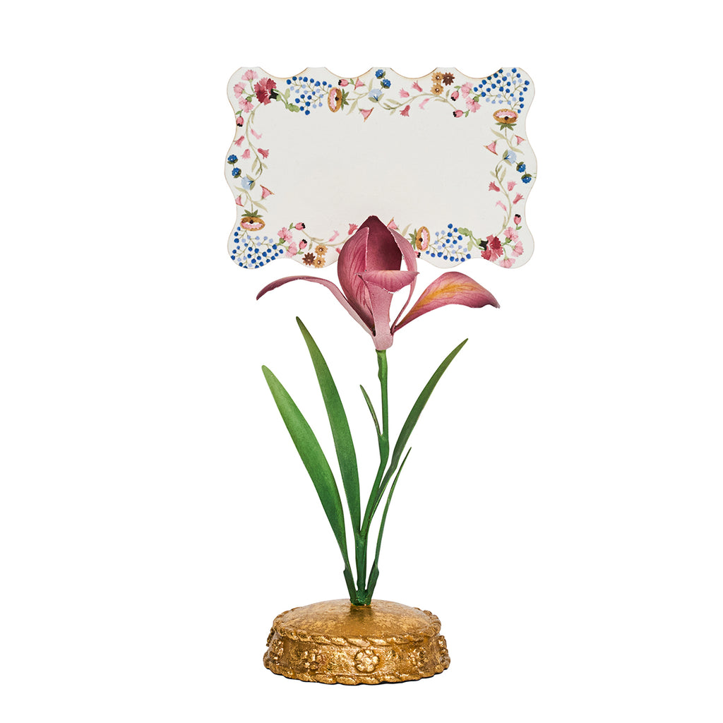 Meadow Walk Iris Place Card Holder in Pink