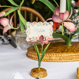 Meadow Walk Iris Place Card Holder in Pink