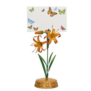 Meadow Walk Tiger Lily Place Card Holder in Orange