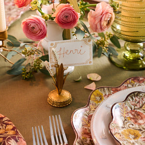 Forest Walk Wheat Place Card Holder in Gold