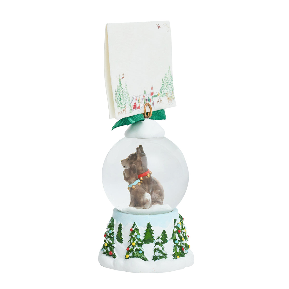 Berry & Thread North Pole Husky Snow Globe Place Card Holder