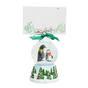 Berry & Thread North Pole Penguin Snow Globe Place Card Holder