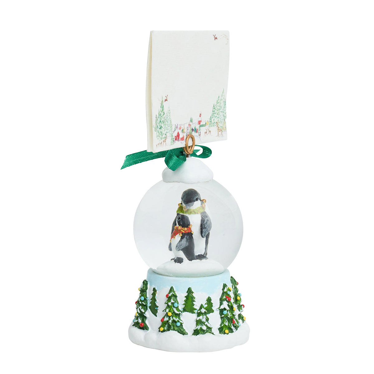 Berry & Thread North Pole Penguin Snow Globe Place Card Holder