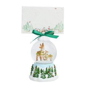 Berry & Thread North Pole Reindeer Snow Globe Place Card Holder