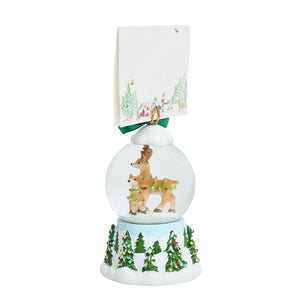 Berry & Thread North Pole Reindeer Snow Globe Place Card Holder