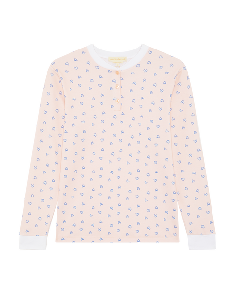 Women's Love Heart Pajamas in Pink | Over The Moon