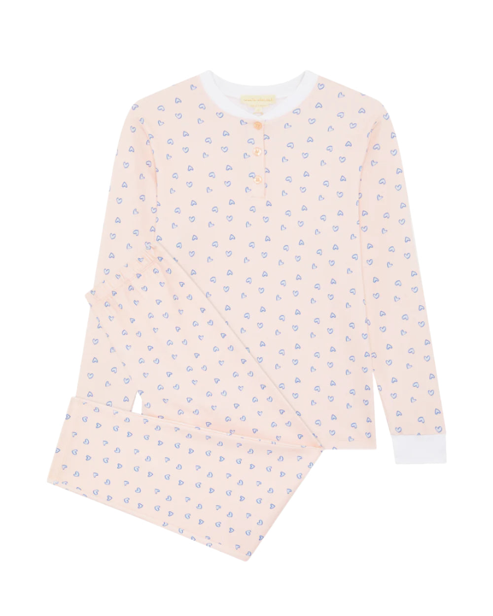 Women's Love Heart Pajamas in Pink