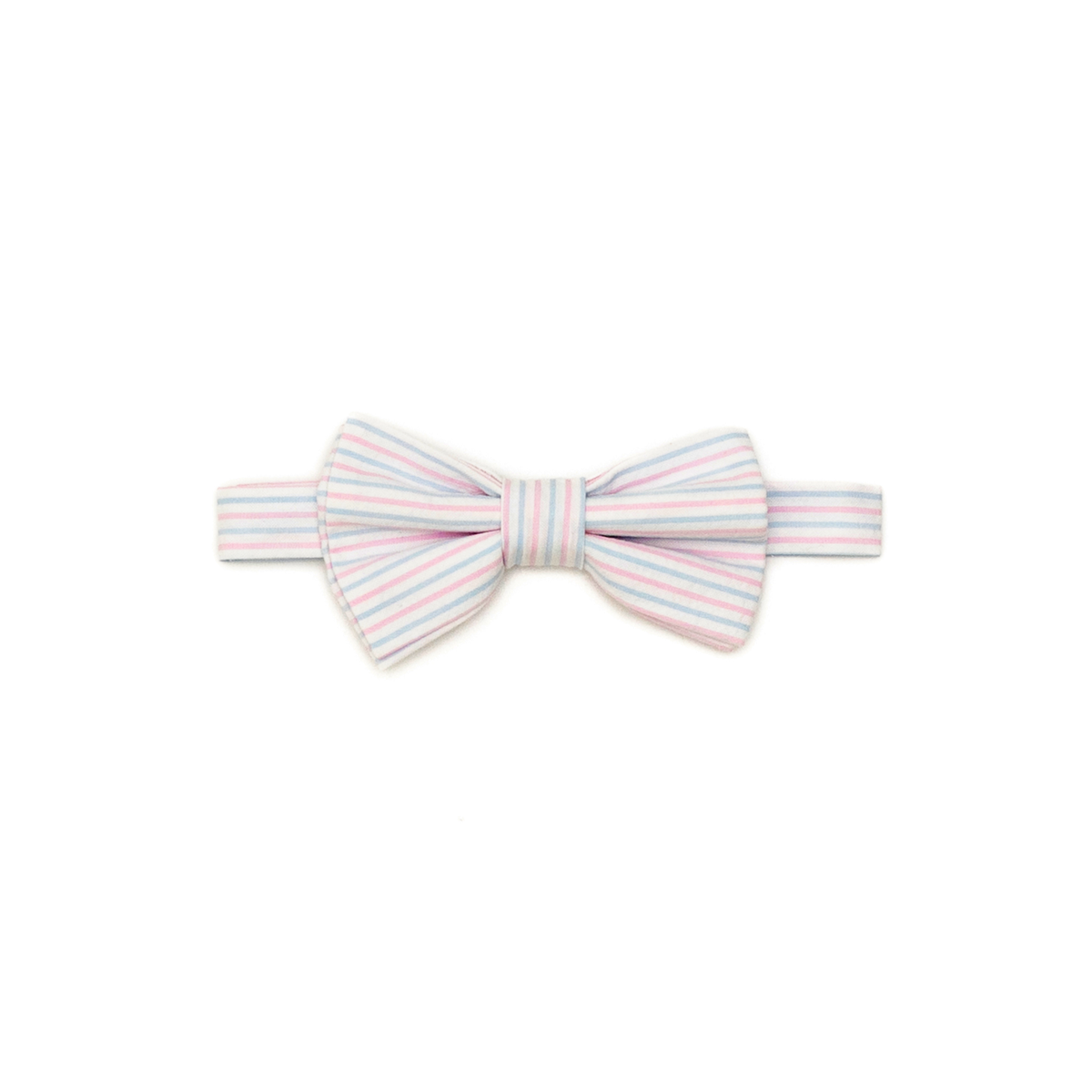 Henry Duvall Baker Bow Tie in Watercolor Seersucker, a classic pre-tied boys bow tie designed for spring and Easter outfits.
