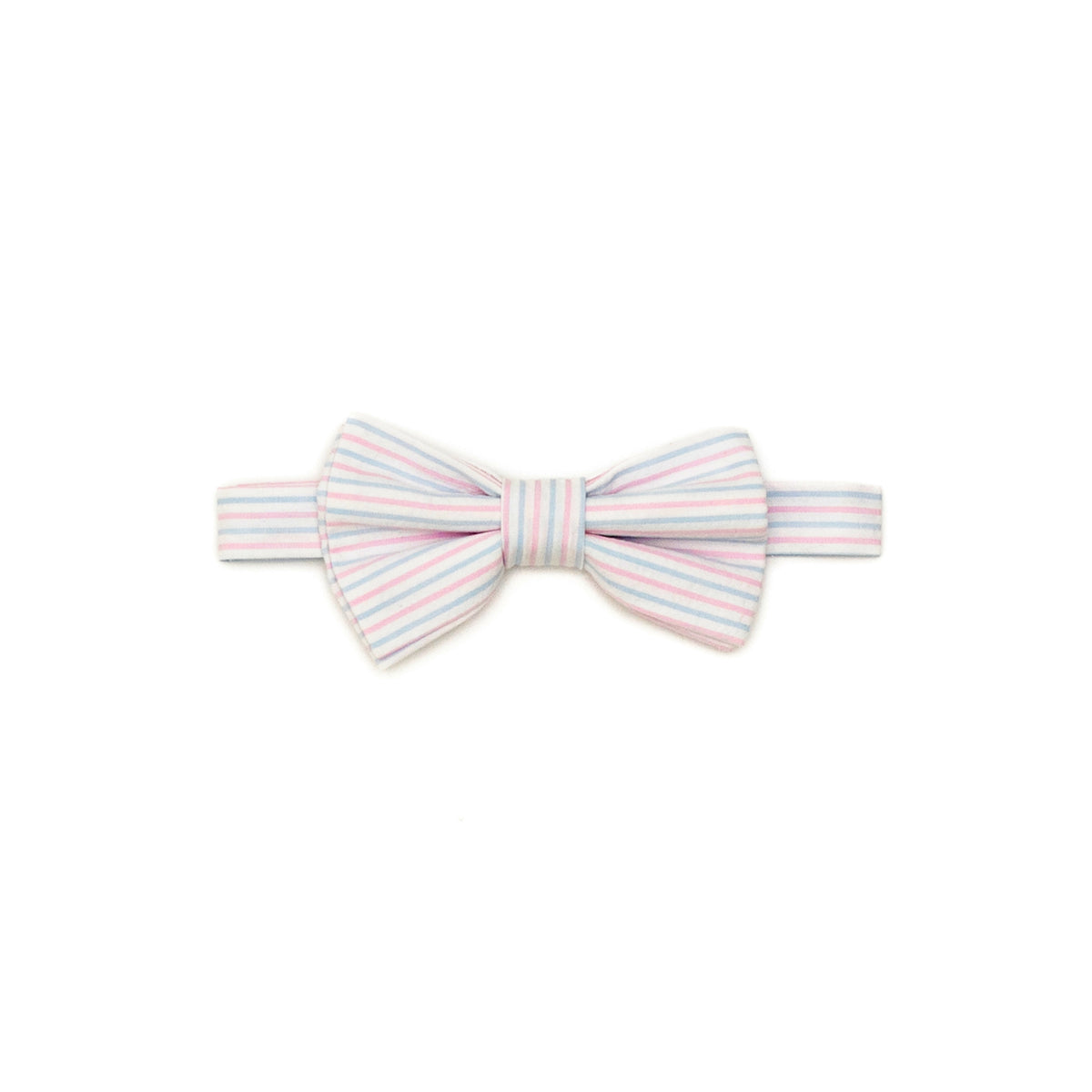 Henry Duvall Baker Bow Tie in Watercolor Seersucker, a classic pre-tied boys bow tie designed for spring and Easter outfits.
