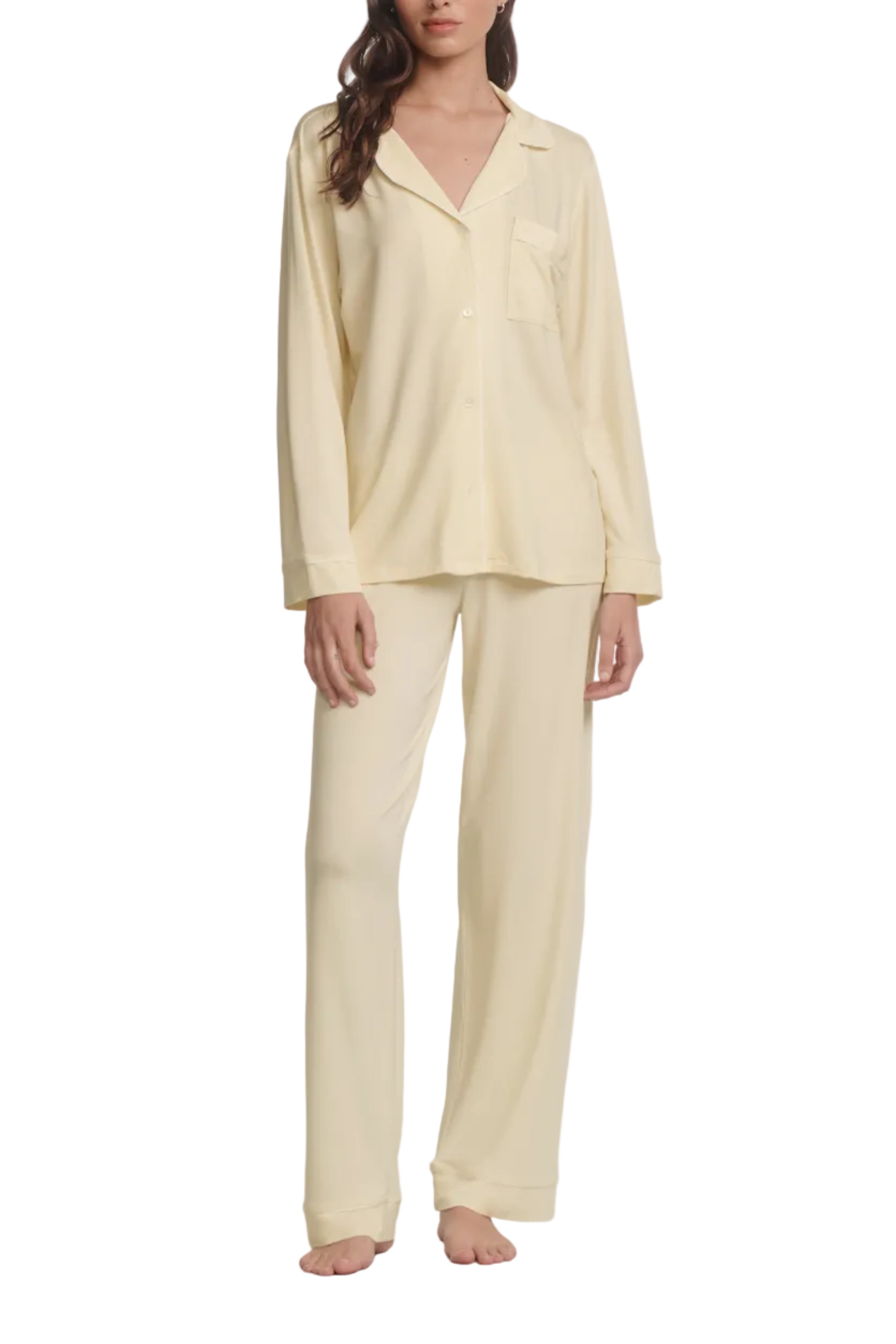 Gisele Long PJ Set in Buttercream/Ivory