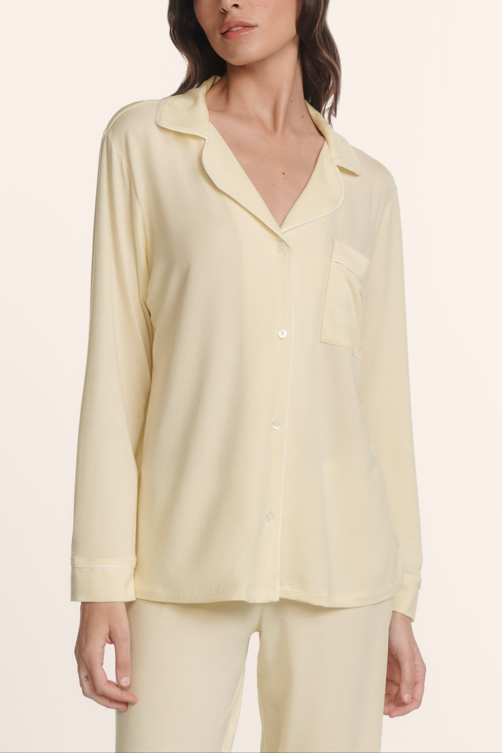 Gisele Long PJ Set in Buttercream/Ivory