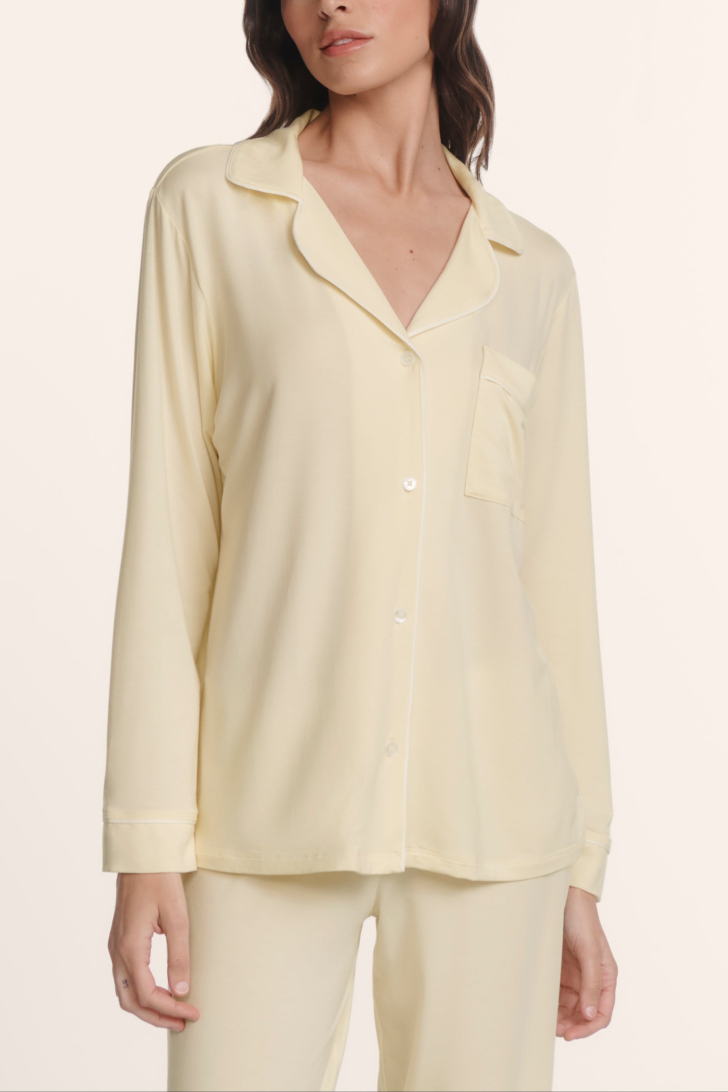 Gisele Long PJ Set in Buttercream/Ivory