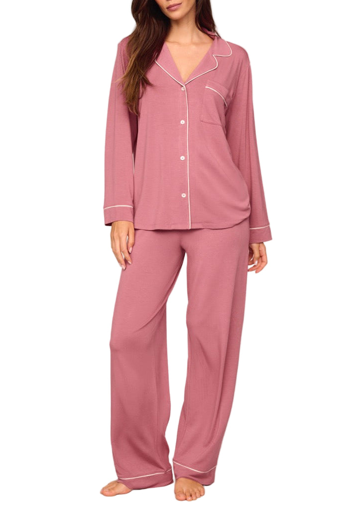 Gisele Long PJ Set in Berry Blush & Ivory