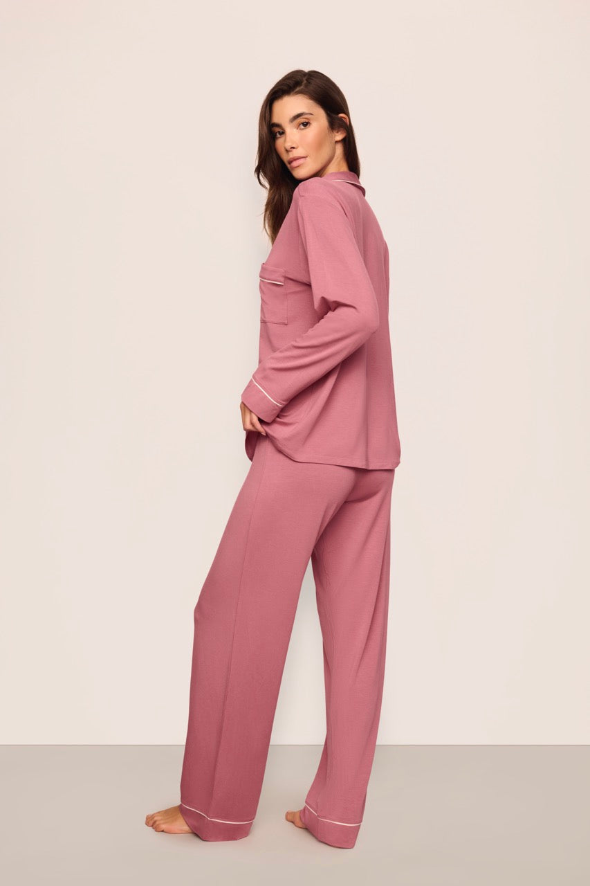 Gisele Long PJ Set in Berry Blush & Ivory
