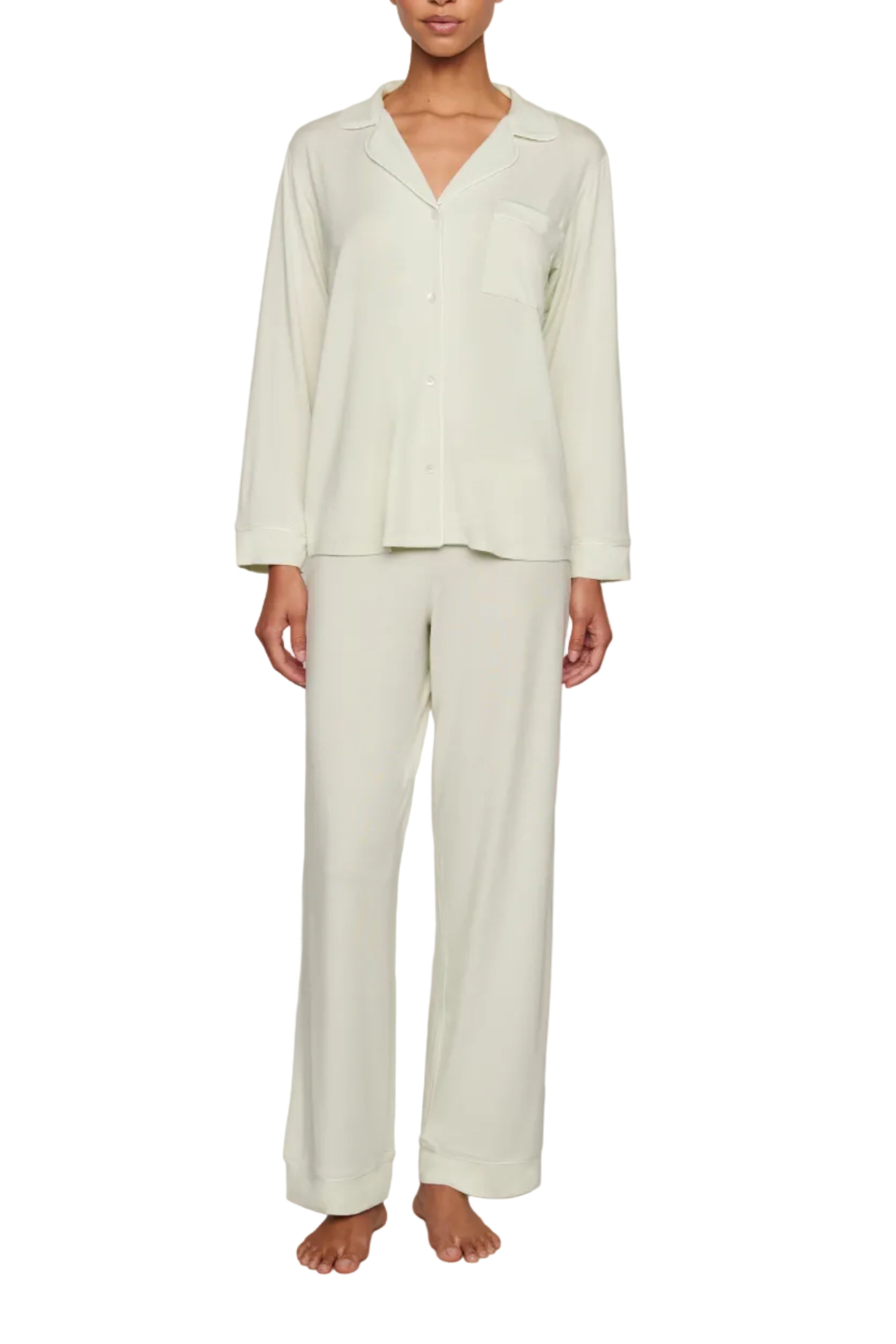 Gisele Long PJ Set in Seafoam/Ivory