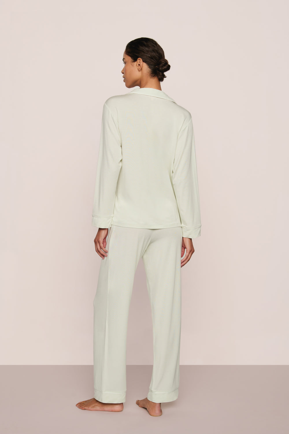 Gisele Long PJ Set in Seafoam/Ivory