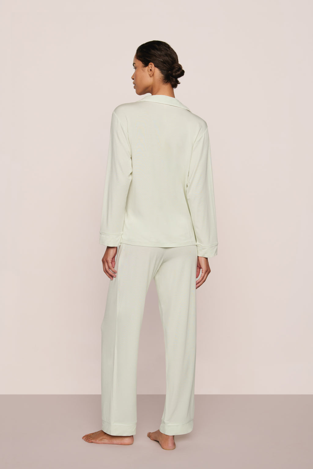 Gisele Long PJ Set in Seafoam/Ivory