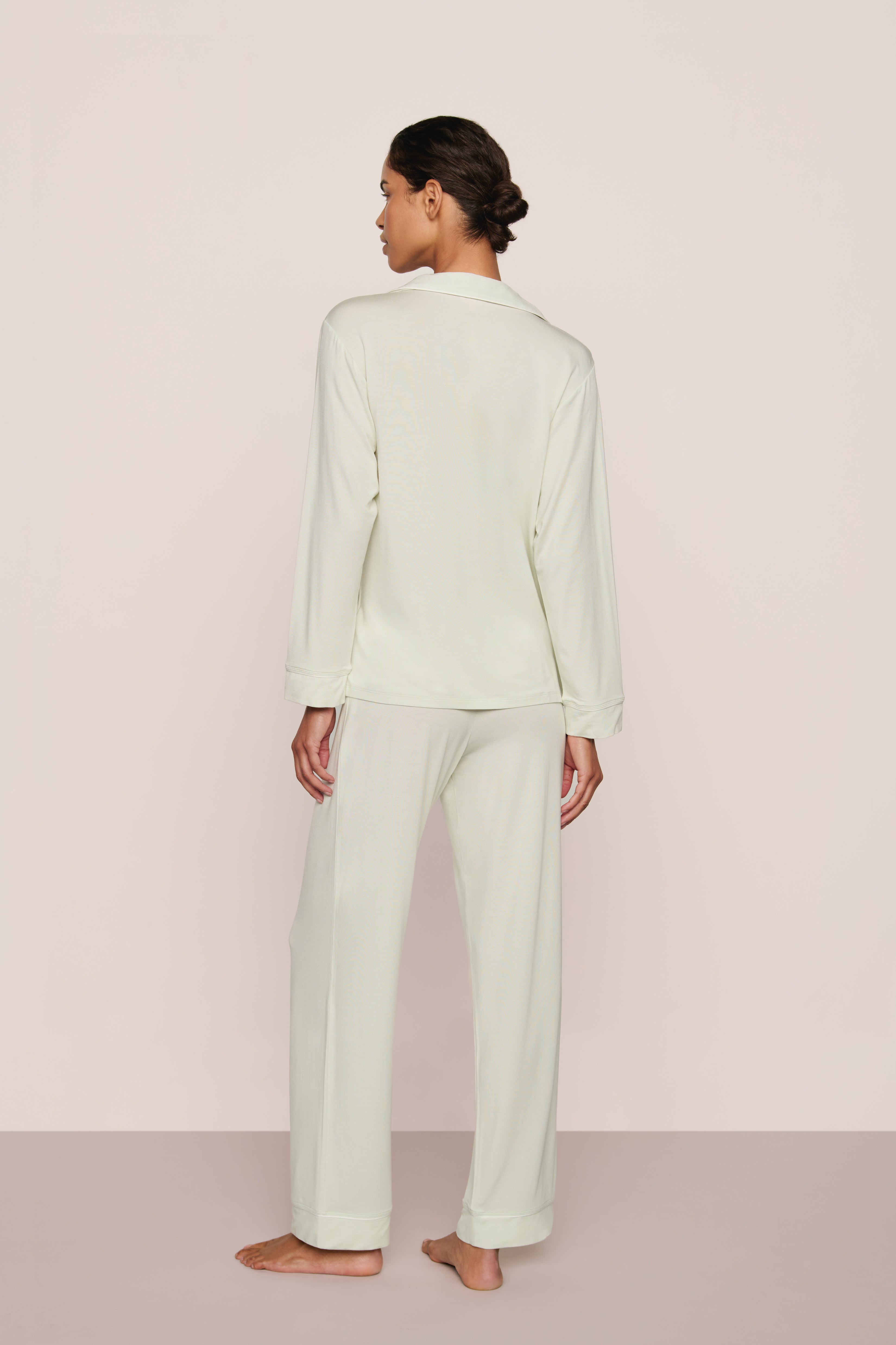 Gisele Long PJ Set in Seafoam/Ivory