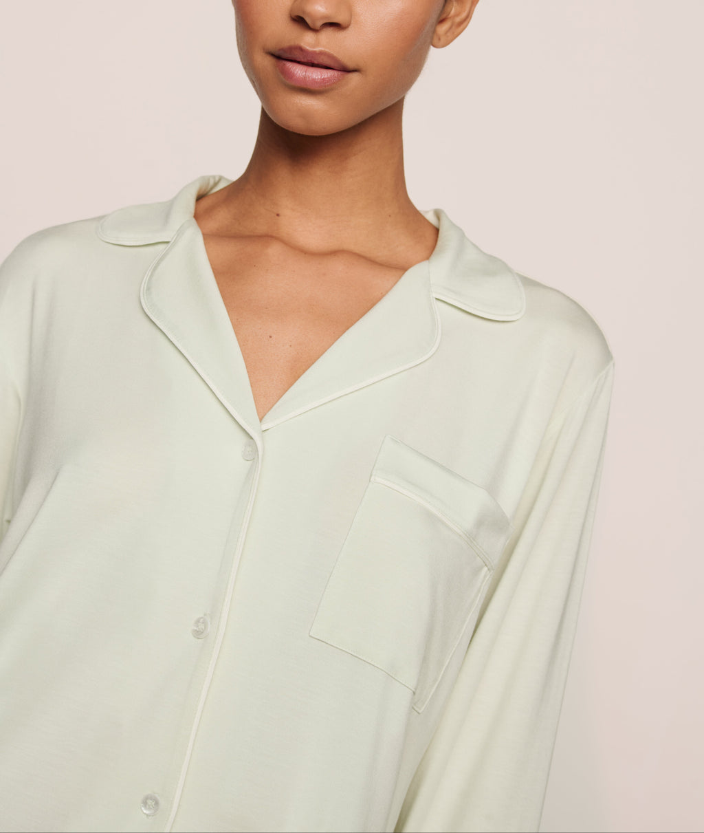 Gisele Long PJ Set in Seafoam/Ivory