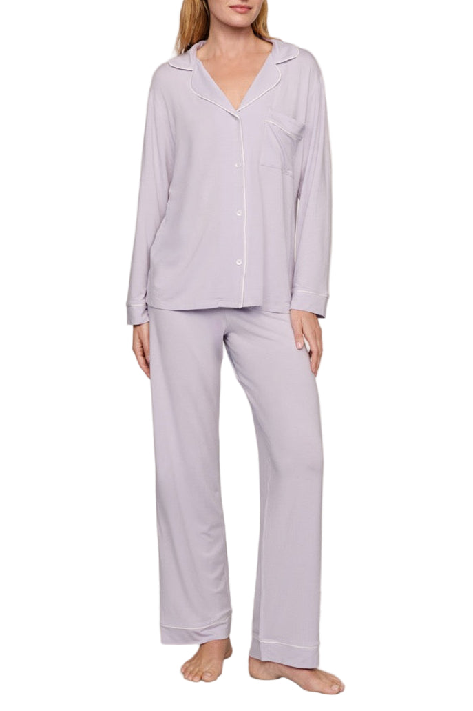 Gisele Long PJ Set in Thristle & Ivory