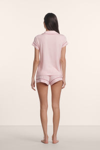 Gisele Shortie PJ Set in Pale Pink/Fig