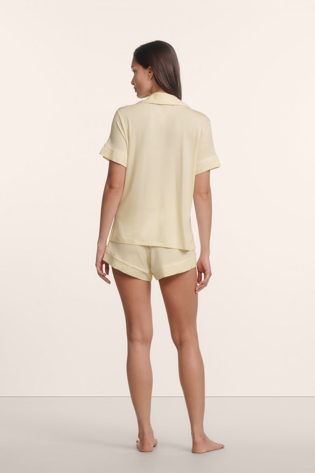 Gisele Relaxed Short PJ in Buttercream/Ivory