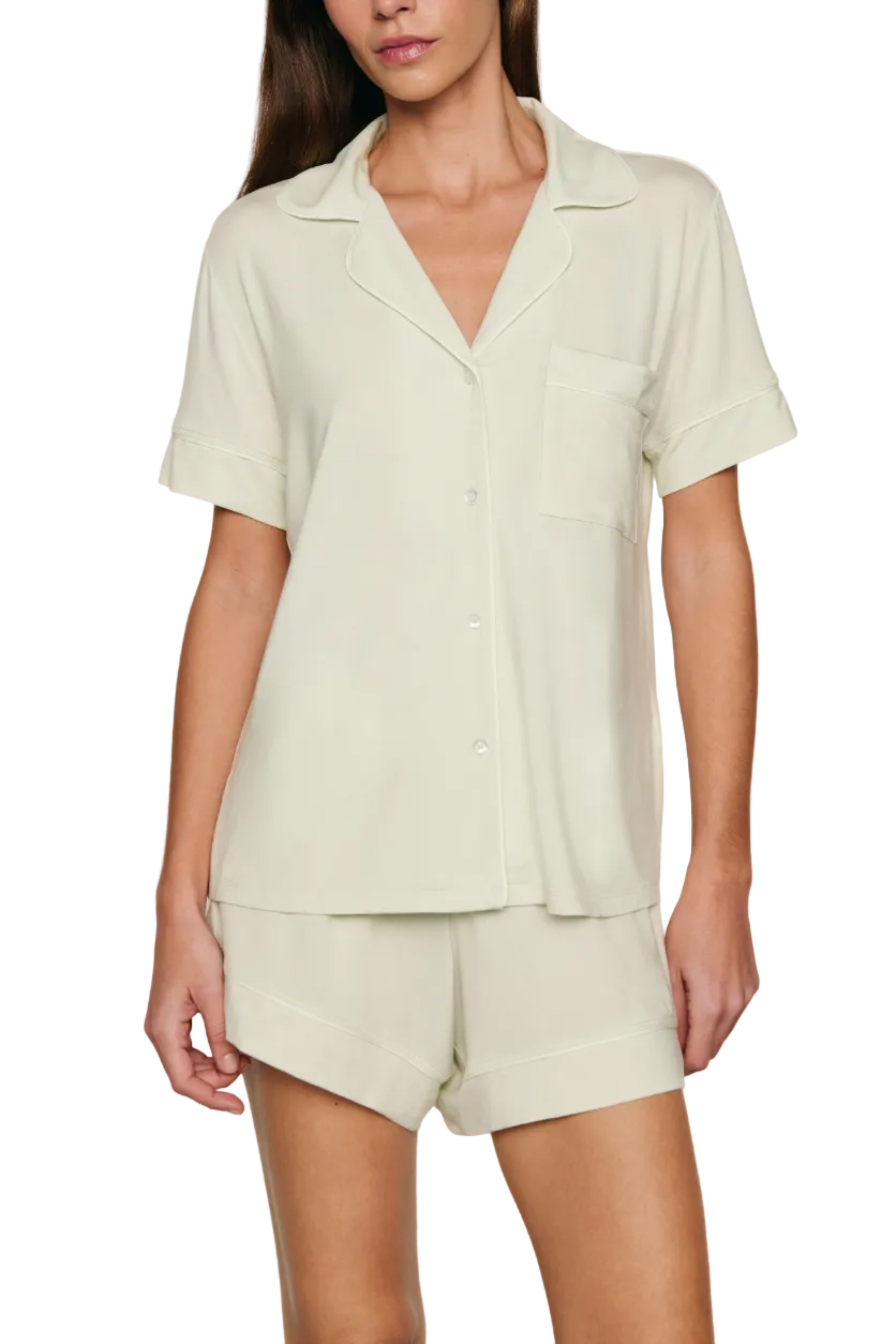 Gisele Relaxed Short PJ in Seafoam/Ivory