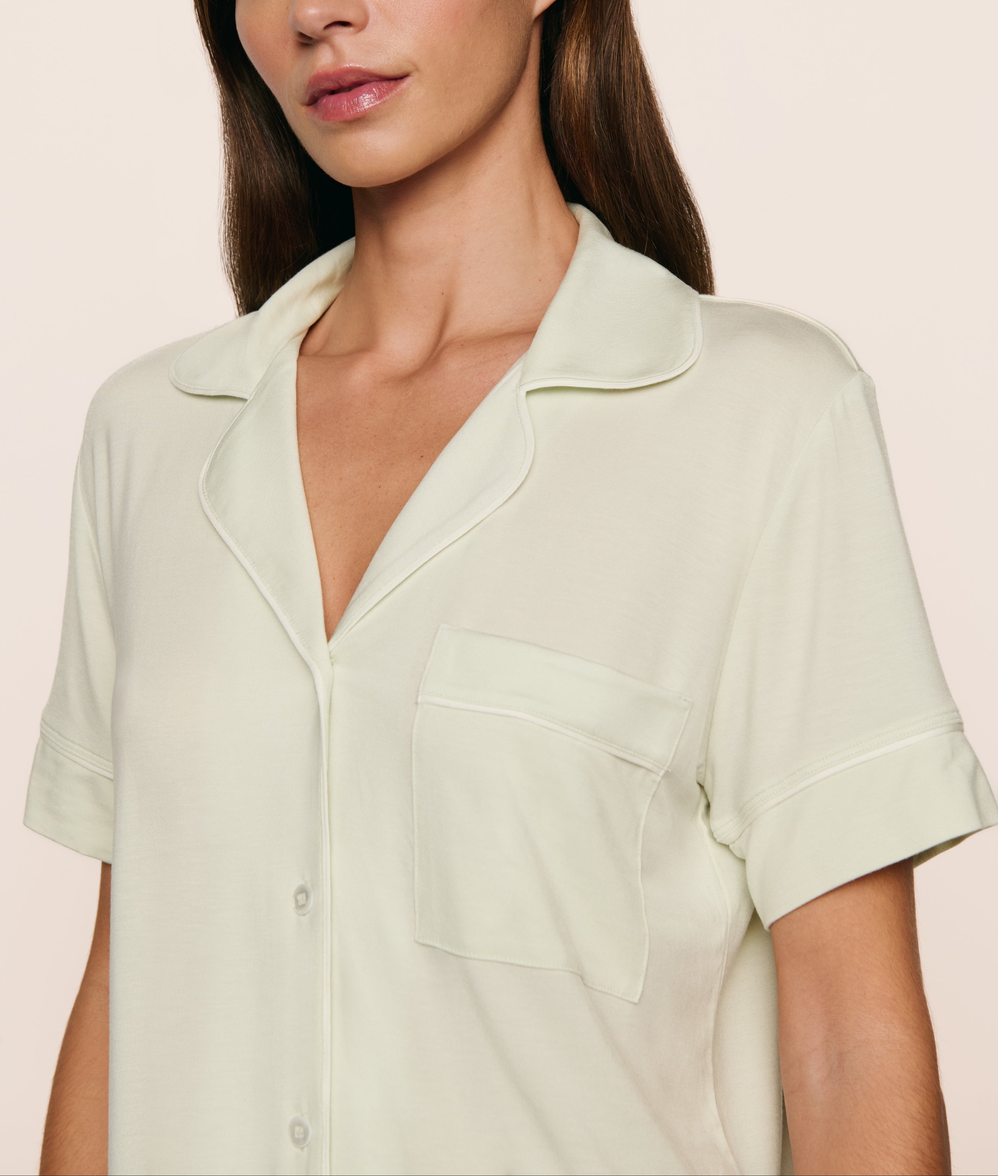 Gisele Relaxed Short PJ in Seafoam/Ivory