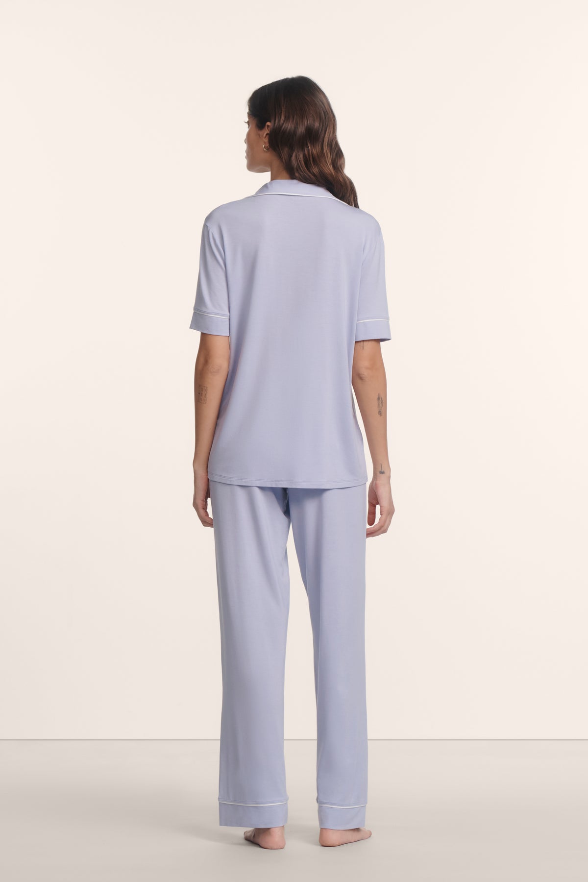Gisele Short-Sleeve Pant PJ in Lavender Dusk/Ivory