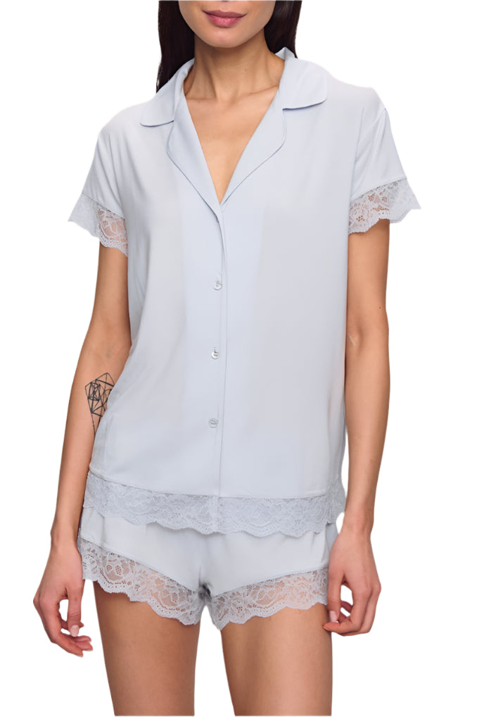 Malou Short PJ Set in Ice Blue