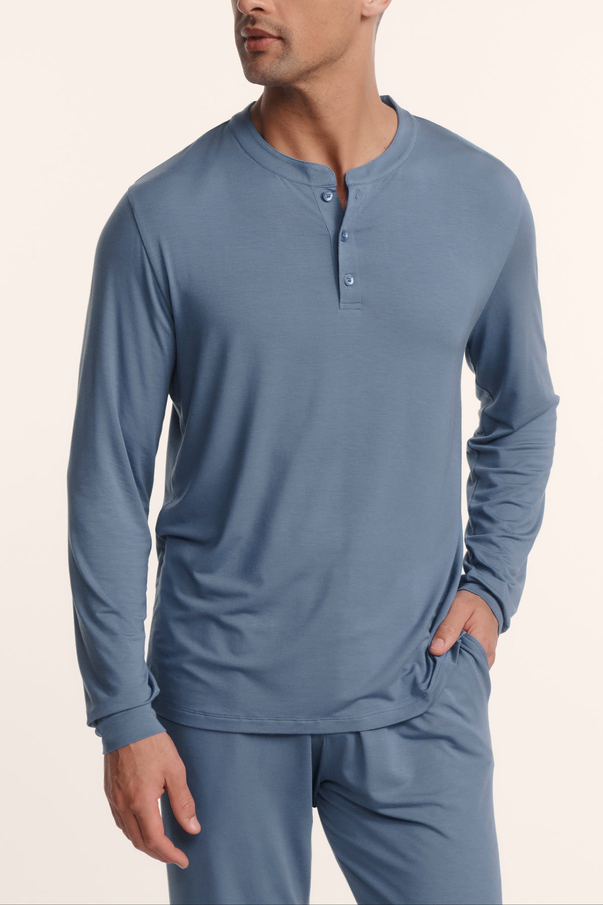 Henry Long PJ Set in Slate Blue