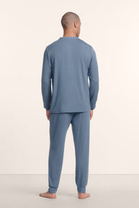 Henry Long PJ Set in Slate Blue